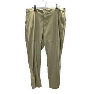 LL Bean Athletic Pants Women's Size Large Beige Tapered Leg
